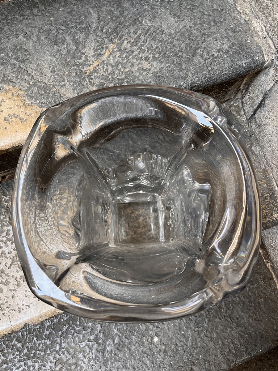 Daum France vase verrerie pressé moulé design 70-photo-2