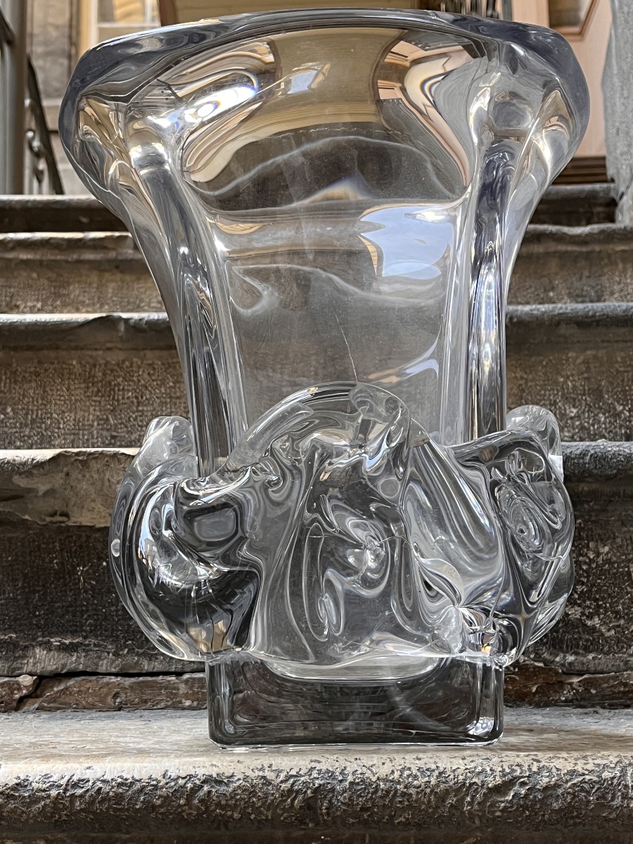 Daum France vase verrerie pressé moulé design 70-photo-6