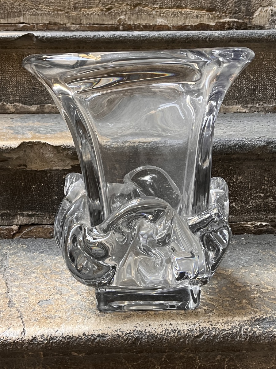 Daum France vase verrerie pressé moulé design 70-photo-7