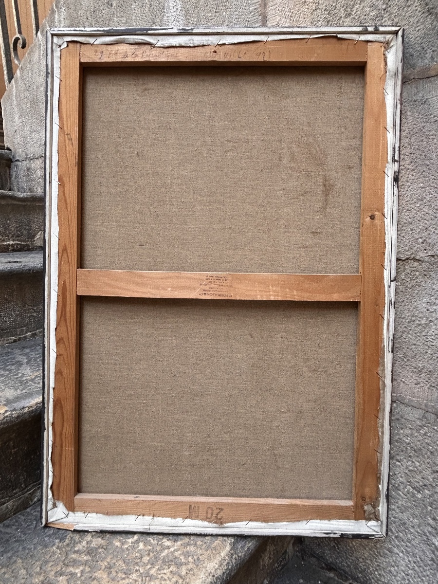 Tableau abstrait design années 1970 peinture -photo-1
