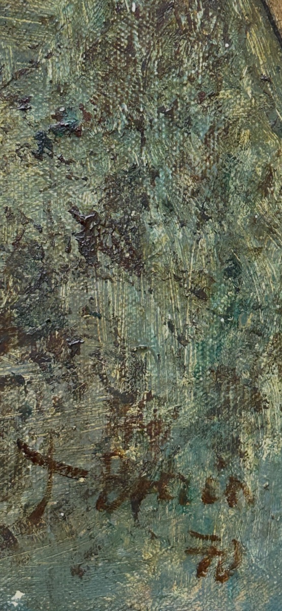 Tableau abstrait design années 1970 peinture -photo-8