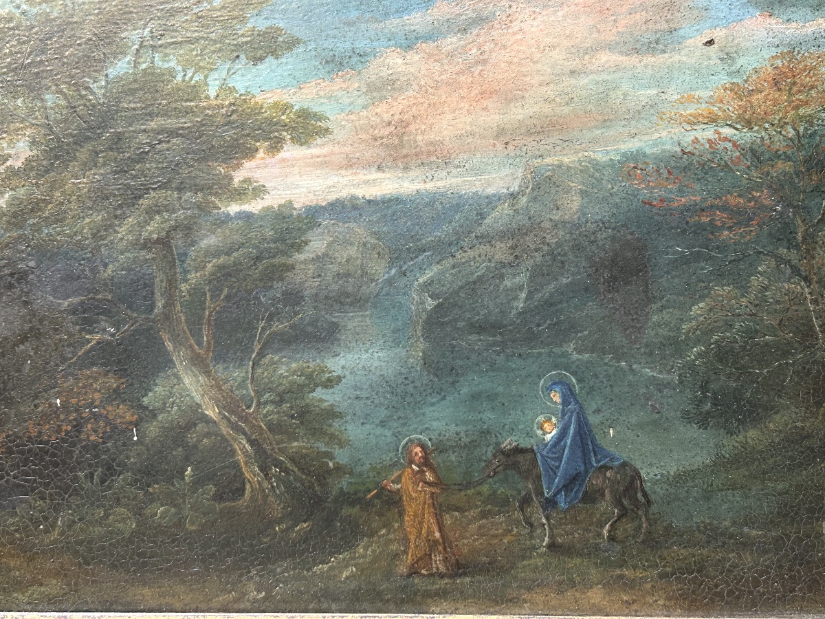 18th-century Painting On Slate Depicting The Flight Into Egypt-photo-1