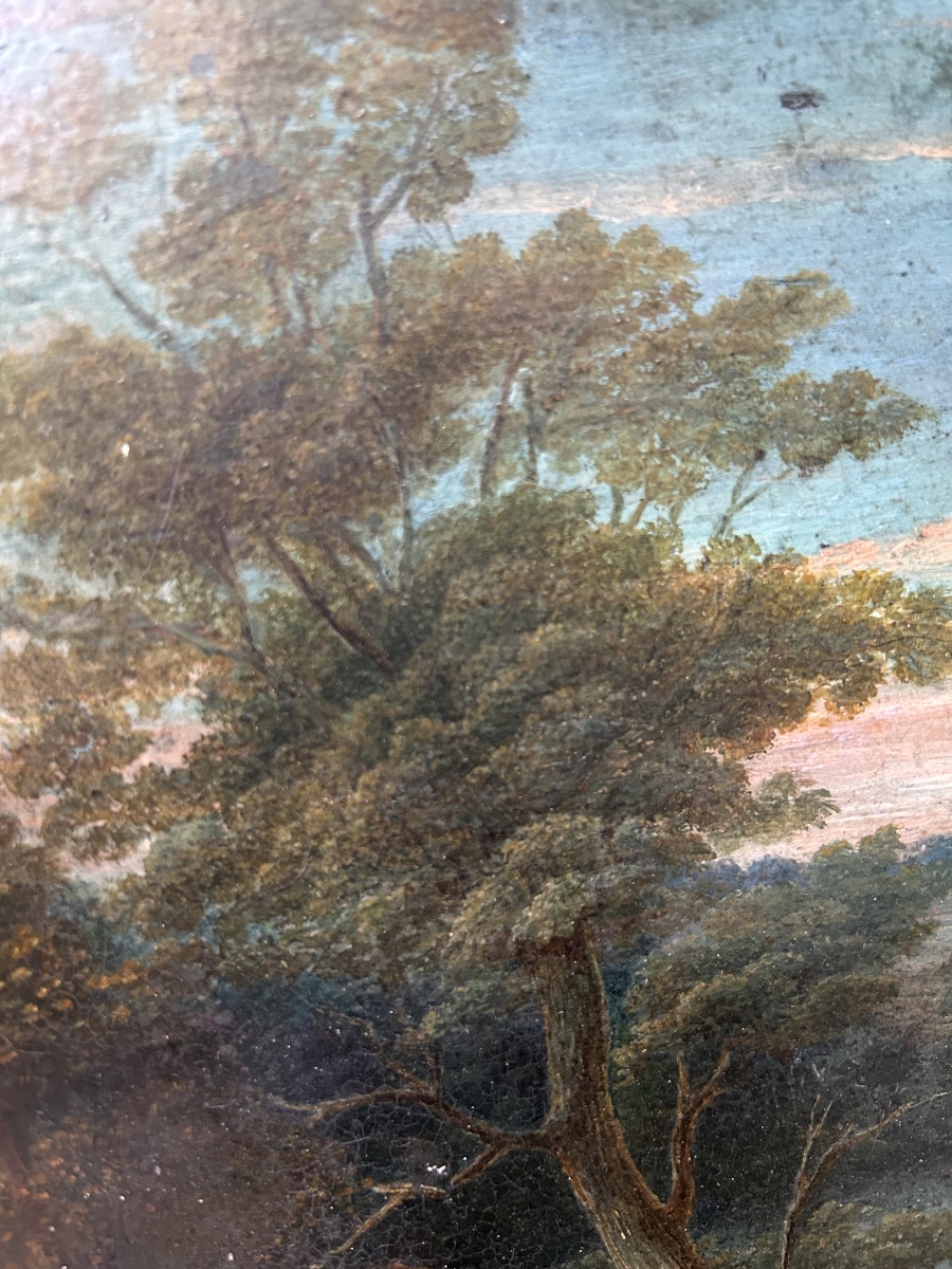 18th-century Painting On Slate Depicting The Flight Into Egypt-photo-2