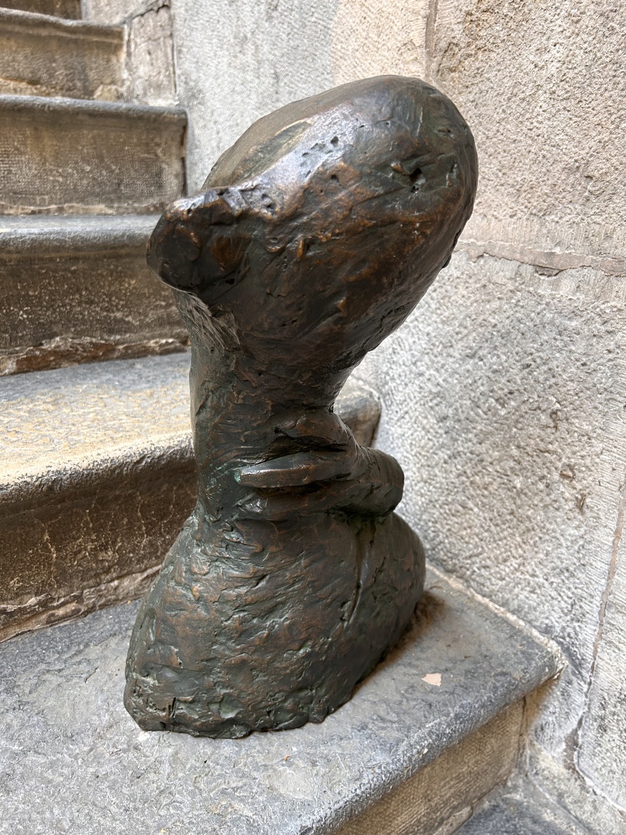 Sculpture bronze buste design années 1970 -photo-2