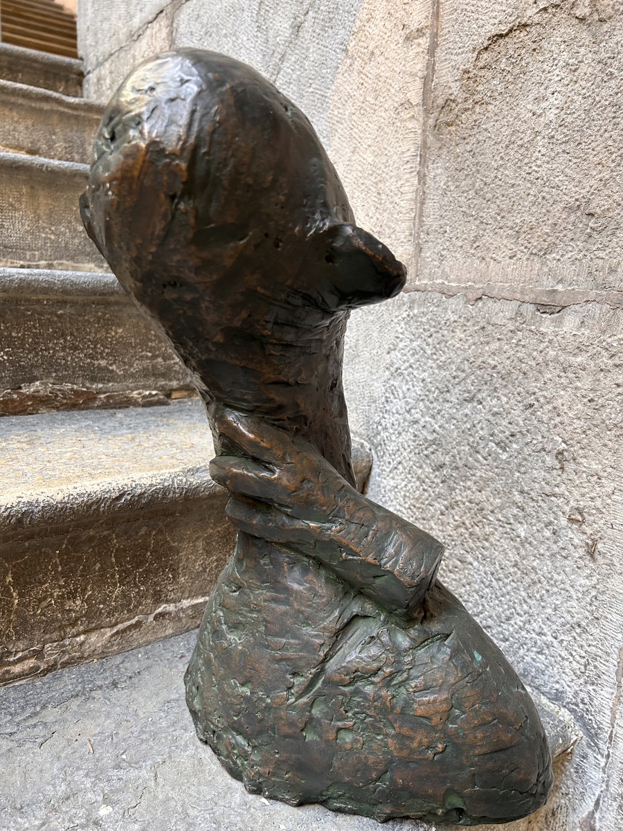 Sculpture bronze buste design années 1970 -photo-6