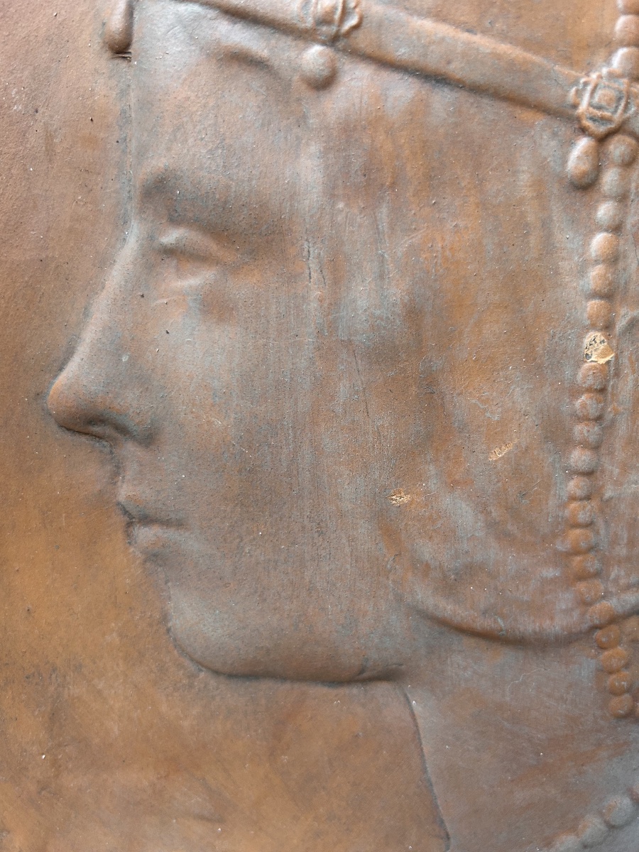 Italian Terracotta Portrait Medallion, Terracotta Painting -photo-1