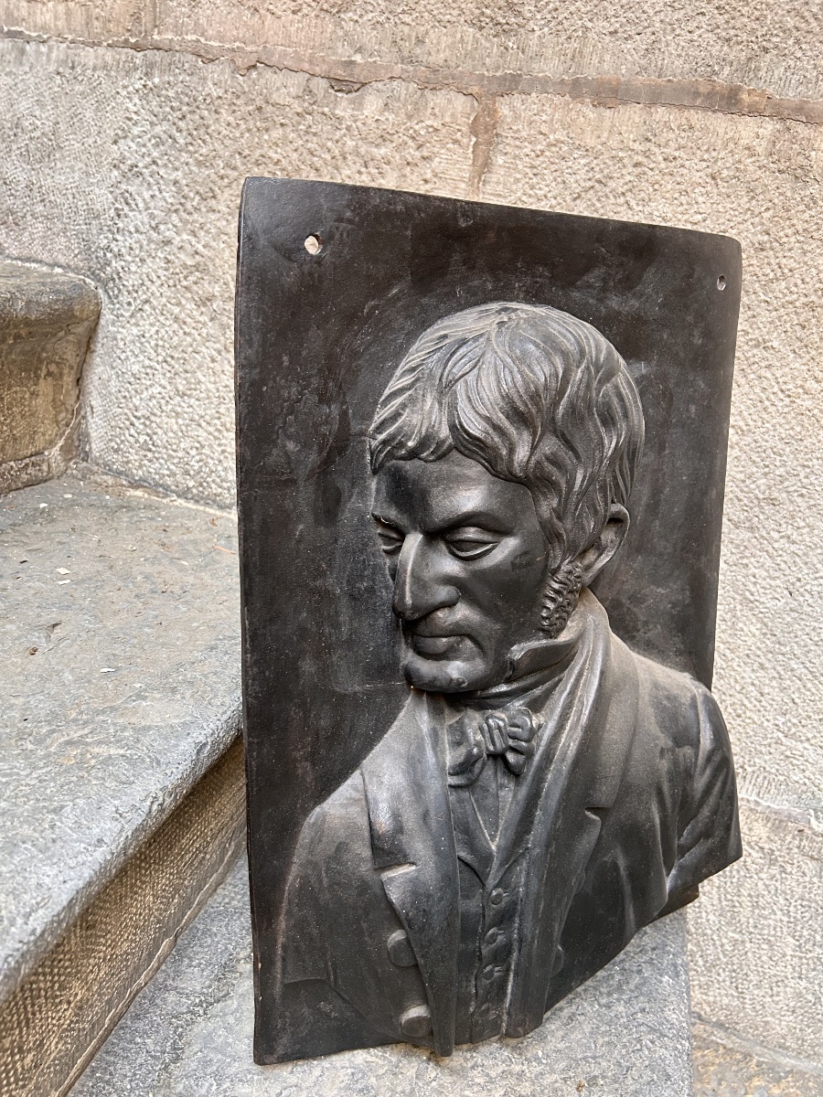 19th-century Portrait Painting On Sheet Steel -photo-2