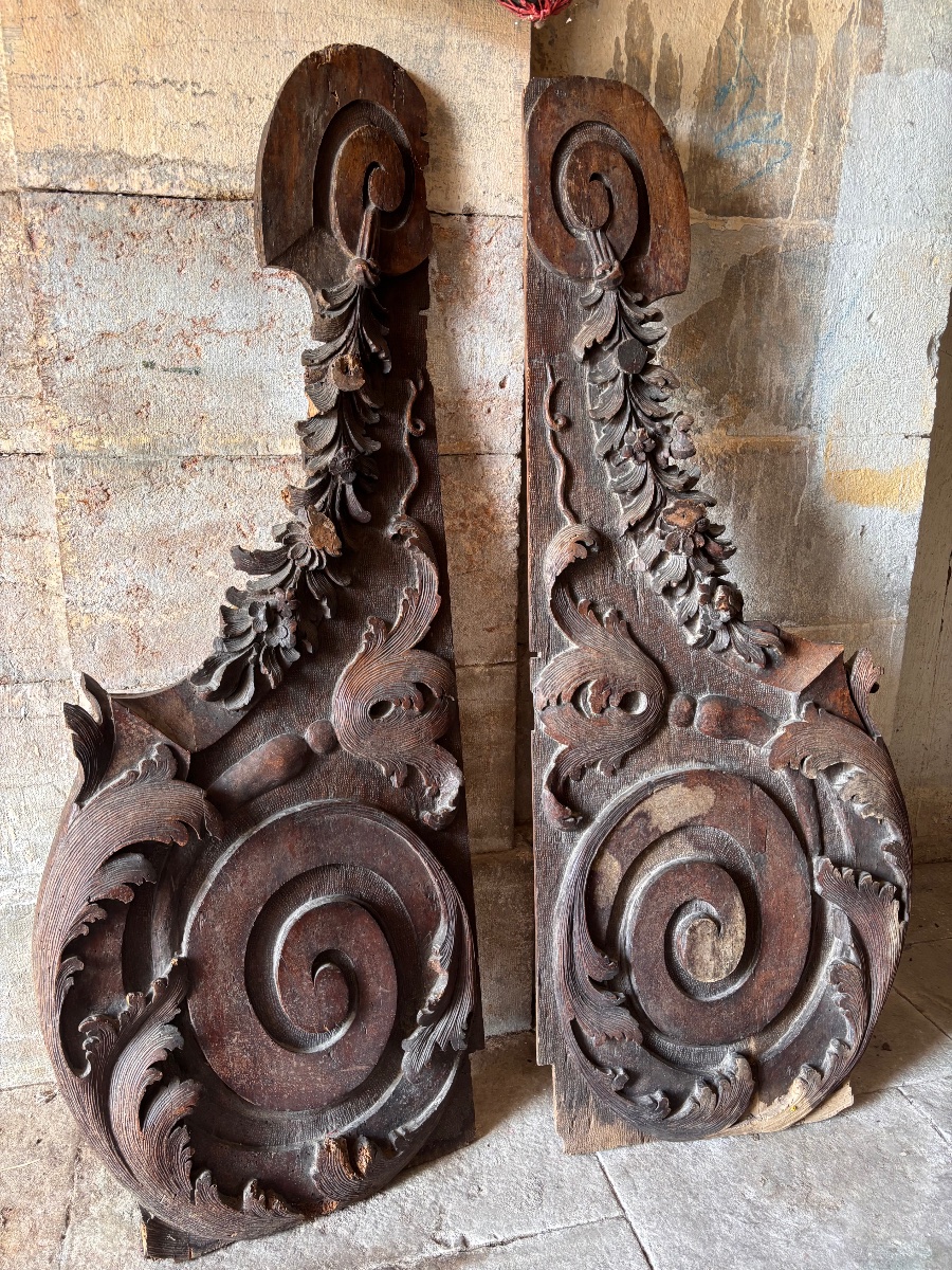 Éléments de boiserie XVIII ème sculpture décoration 