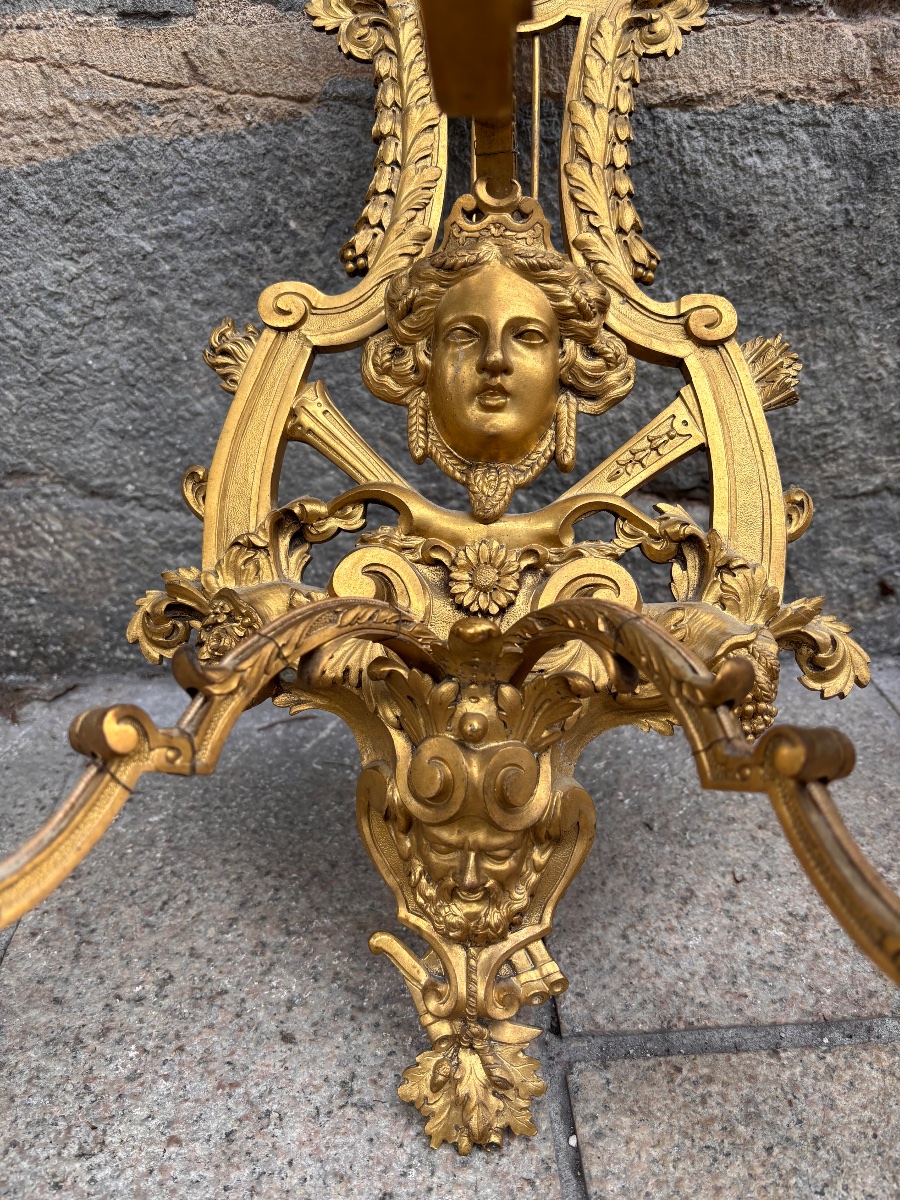 Pair Of 19th-century Louis XIV-style Bronze Wall Sconces  -photo-4