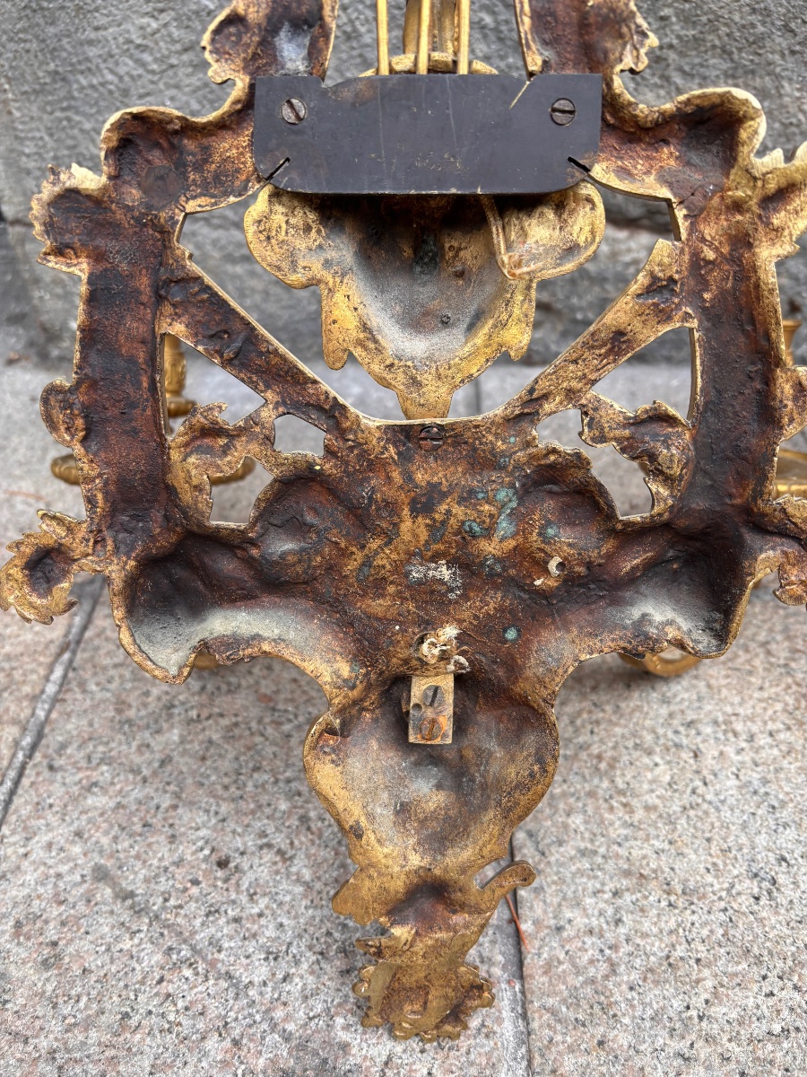 Pair Of 19th-century Louis XIV-style Bronze Wall Sconces  -photo-5