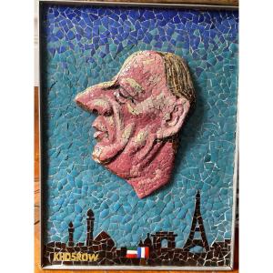 Mosaïque Khosrow Khosravi Artiste Iranien Iran Cadeau Présidentiel Charles De Gaulle  Tableau