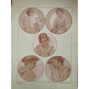 Mucha Alphonse Decorative Figures Lithograph Print
