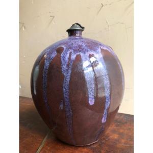Primavera Ceramic Ball Vase 20th Century Design Sang De Boeuf 