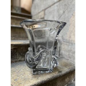 Daum France vase verrerie pressé moulé design 70