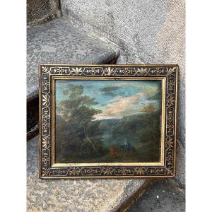 Tableau sur ardoise la fuite en Égypte XVIII ème peinture