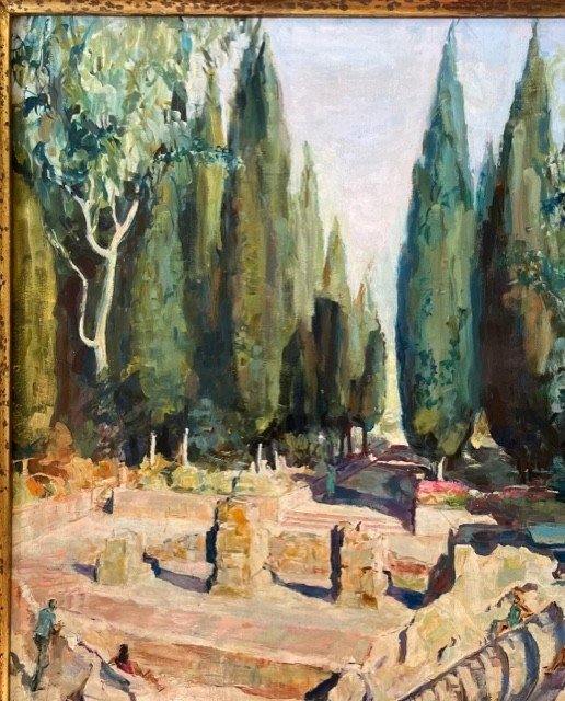 Paul Robert Bazé (1901-1985) - Tableau Post Impressionniste Rome Vestiges Antiques Huile Signée-photo-2