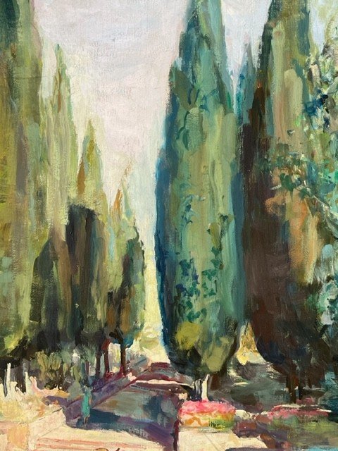 Paul Robert Bazé (1901-1985) - Post Impressionist Painting Rome Ancient Vestiges Oil Signed-photo-4