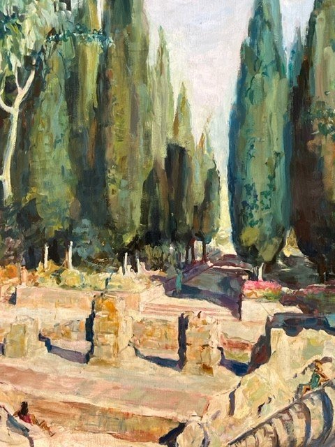 Paul Robert Bazé (1901-1985) - Post Impressionist Painting Rome Ancient Vestiges Oil Signed-photo-1