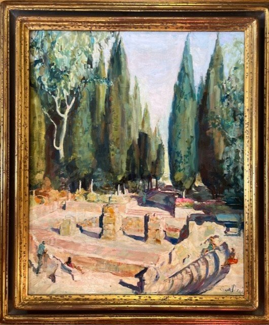 Paul Robert Bazé (1901-1985) - Post Impressionist Painting Rome Ancient Vestiges Oil Signed