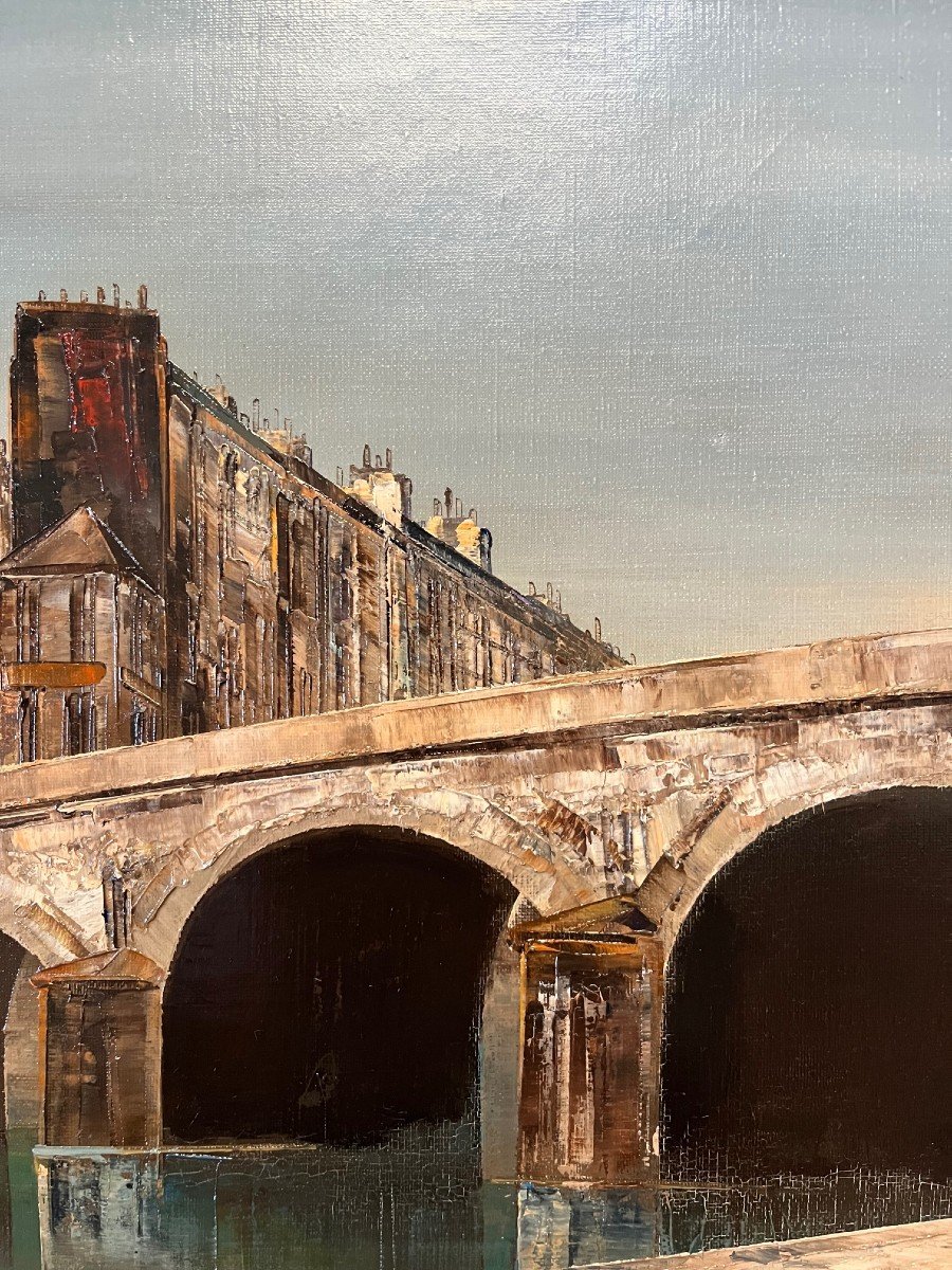 Miyazaki - Japon Japan Modern Art Painting Paris Le Pont Marie Oil Signed And Framed-photo-4