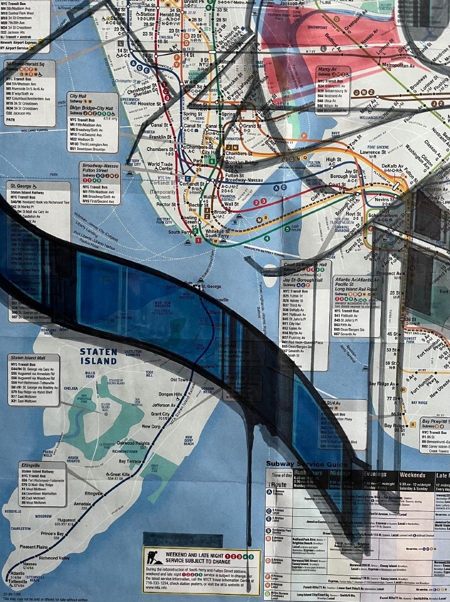Street Art USA  Graffiti Plan De Metro New-York Pop Art peinture TATS CRU sign&eacute;e SEN2-photo-2