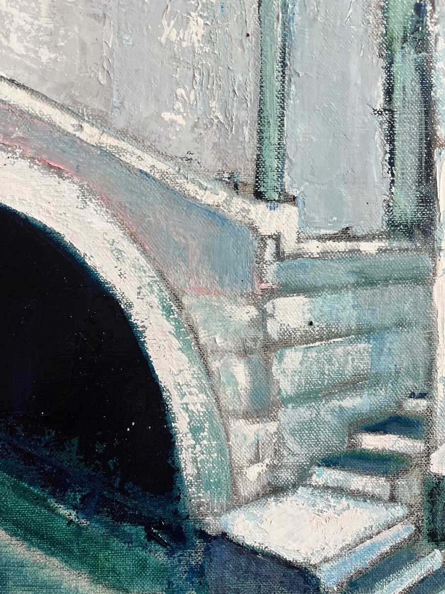 Venice Canals Painting Signed Jean-marie Zacchi Official Painter Of The Navy.-photo-4