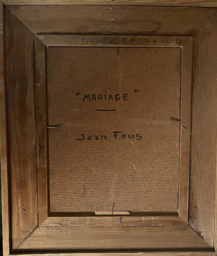 Tableau &eacute;cole Na&iuml;ve Fran&ccedil;aise La C&eacute;r&eacute;monie De Mariage Peinture Sign&eacute;e Jean Fous 1901-1971-photo-3