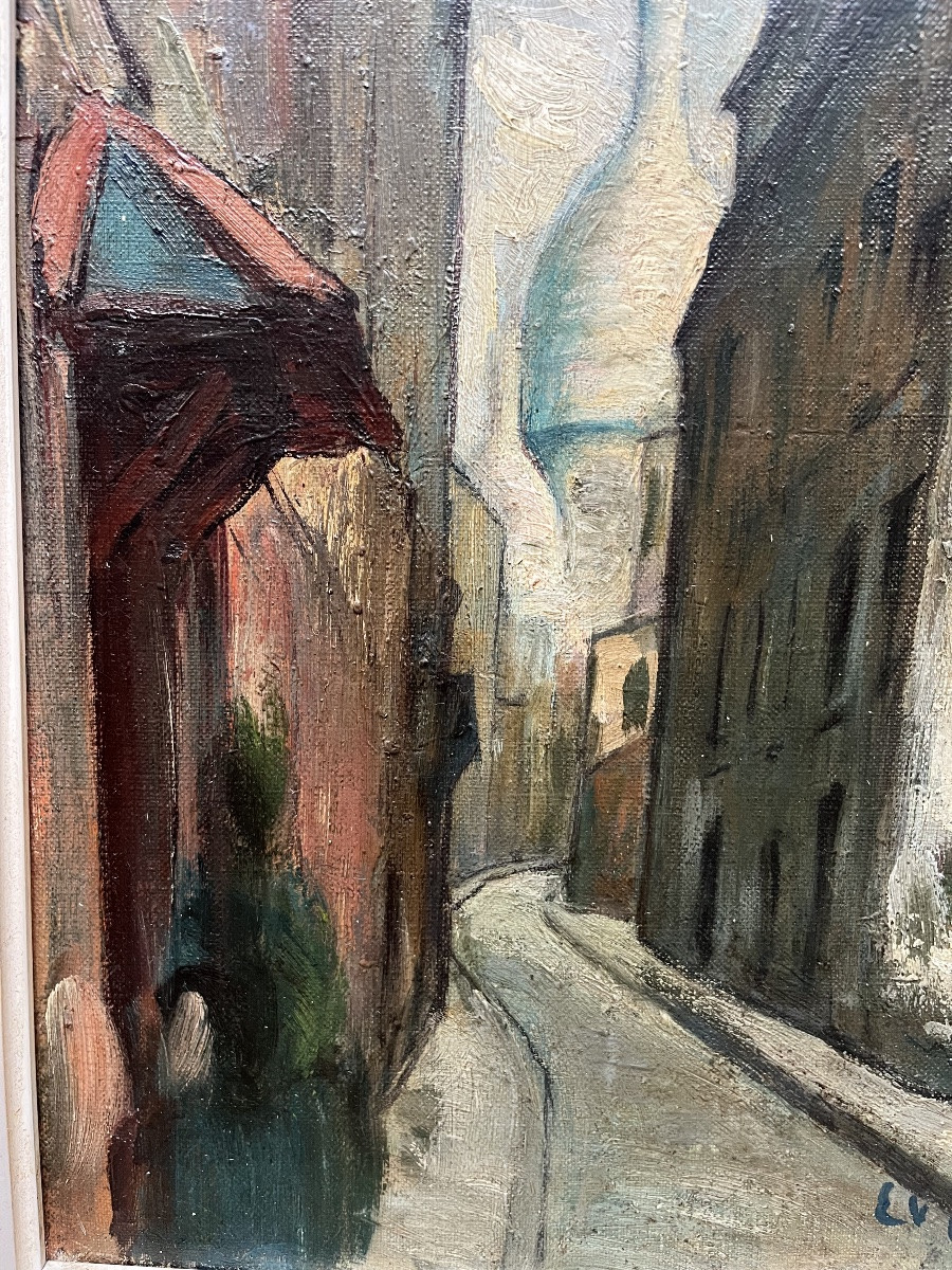 Old Painting Paris Montmartre Painting Signed Emile Valentin Cardinal (1883-1958)-photo-2