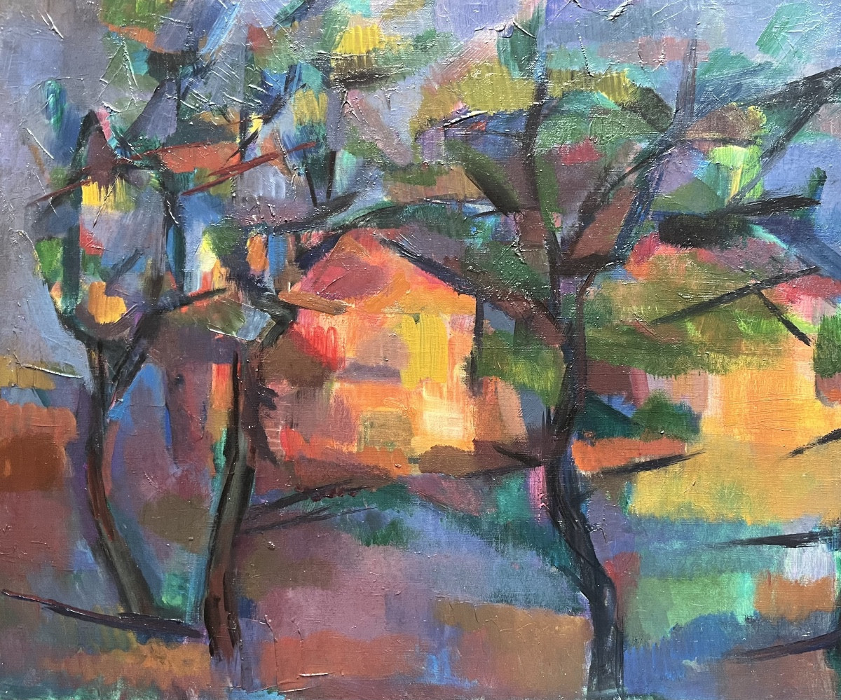 Painting From The 50s Aix En Provence La Grande Thumine Painting Signed Jean Marzelle-photo-2