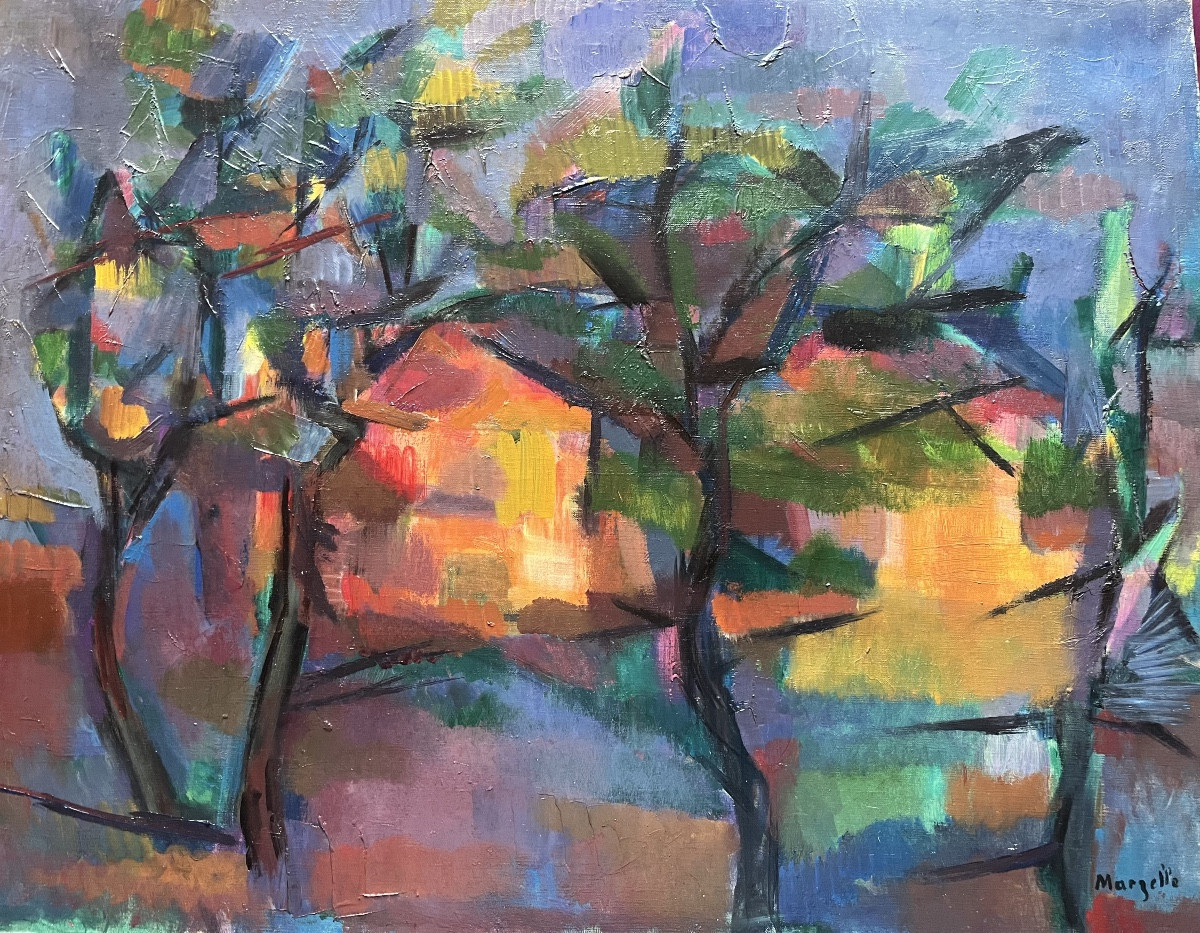 Painting From The 50s Aix En Provence La Grande Thumine Painting Signed Jean Marzelle