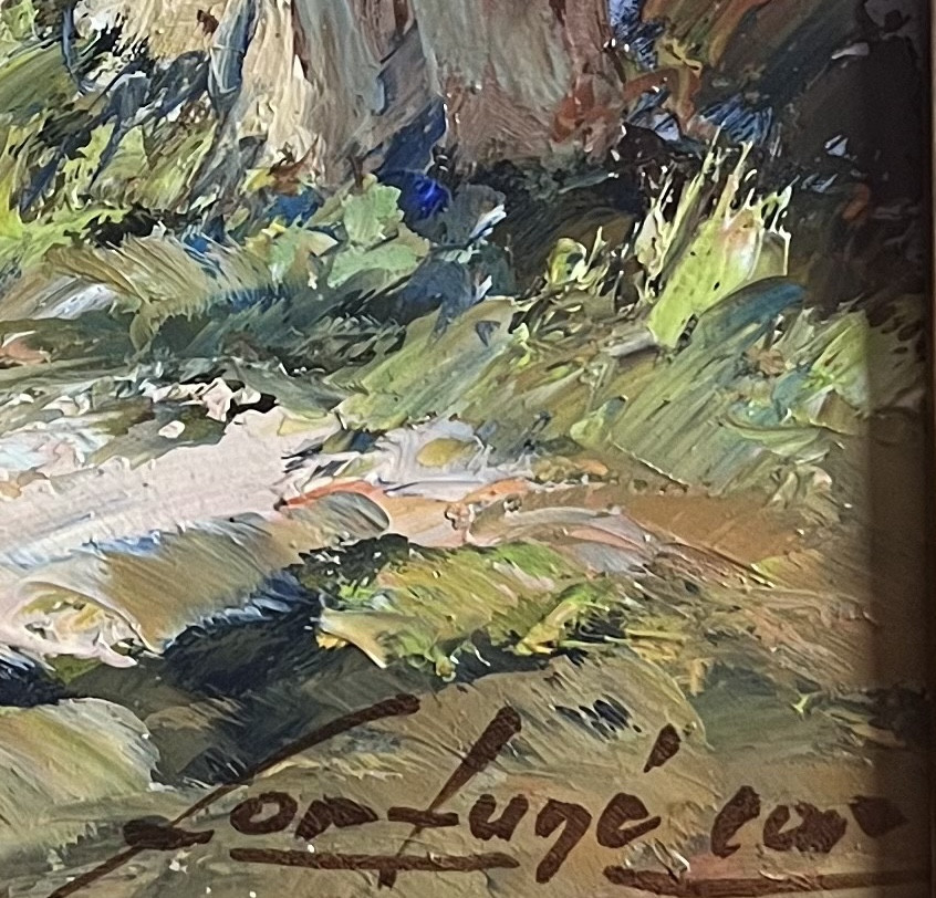 Marseille Landscape Painting, Provençal School, Le Mas, Painting Signed Fortuné Car, 1905-1970-photo-4