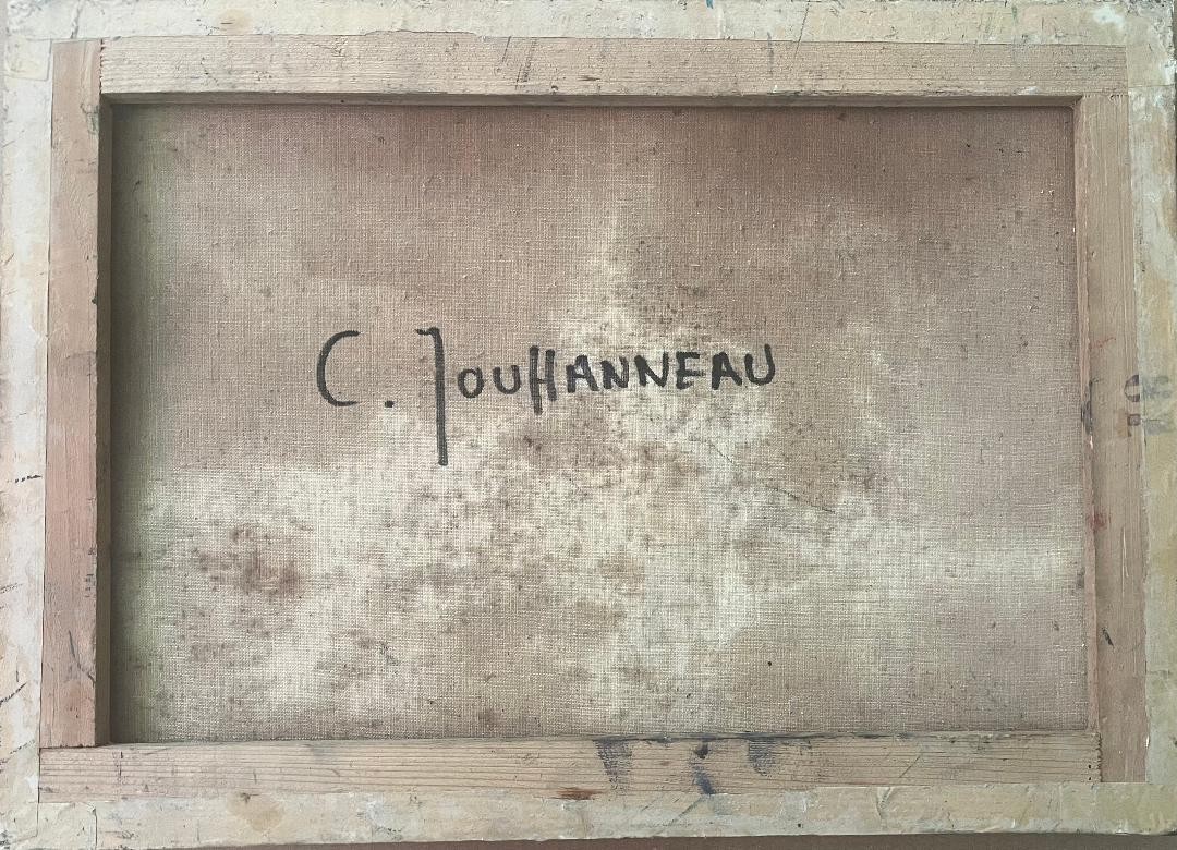 Tableau  abstrait école de Lyon  proche Cottavoz Fusaro  peinture signée Claude Jouhanneau-photo-2