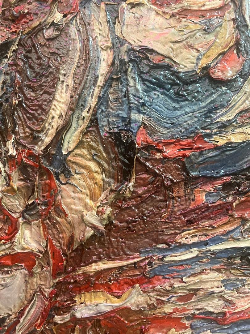 Tableau  abstrait école de Lyon  proche Cottavoz Fusaro  peinture signée Claude Jouhanneau-photo-5