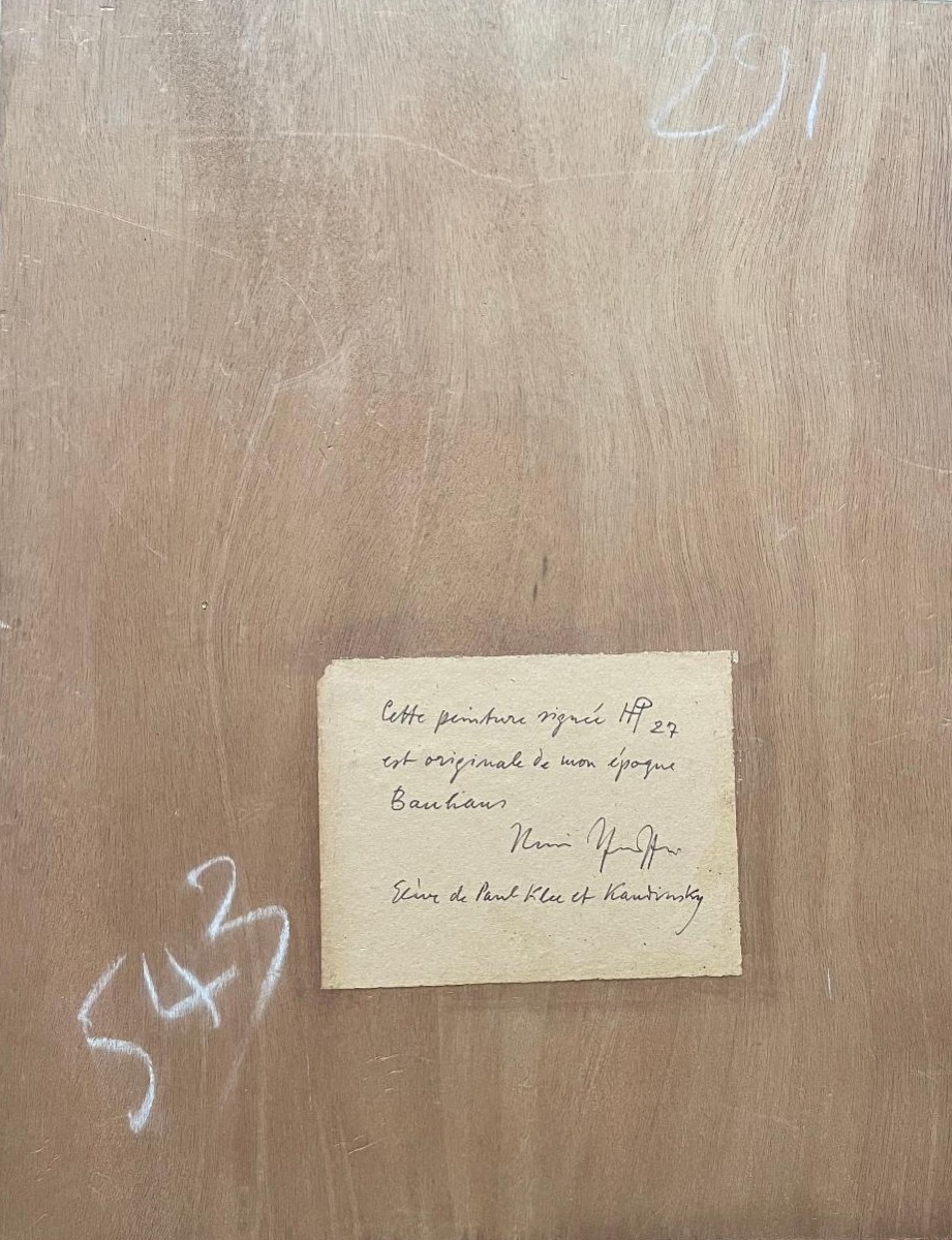 Bauhaus Painting By Klee And Kandinsky, Monogram Hp Painting By Hans Pfeiffer, 1907-1994-photo-2