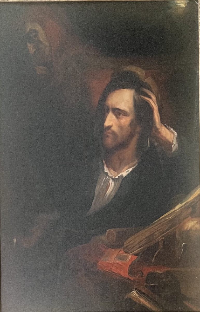 19th Century Romantic Painting Faust In His Study By Ary Scheffer
