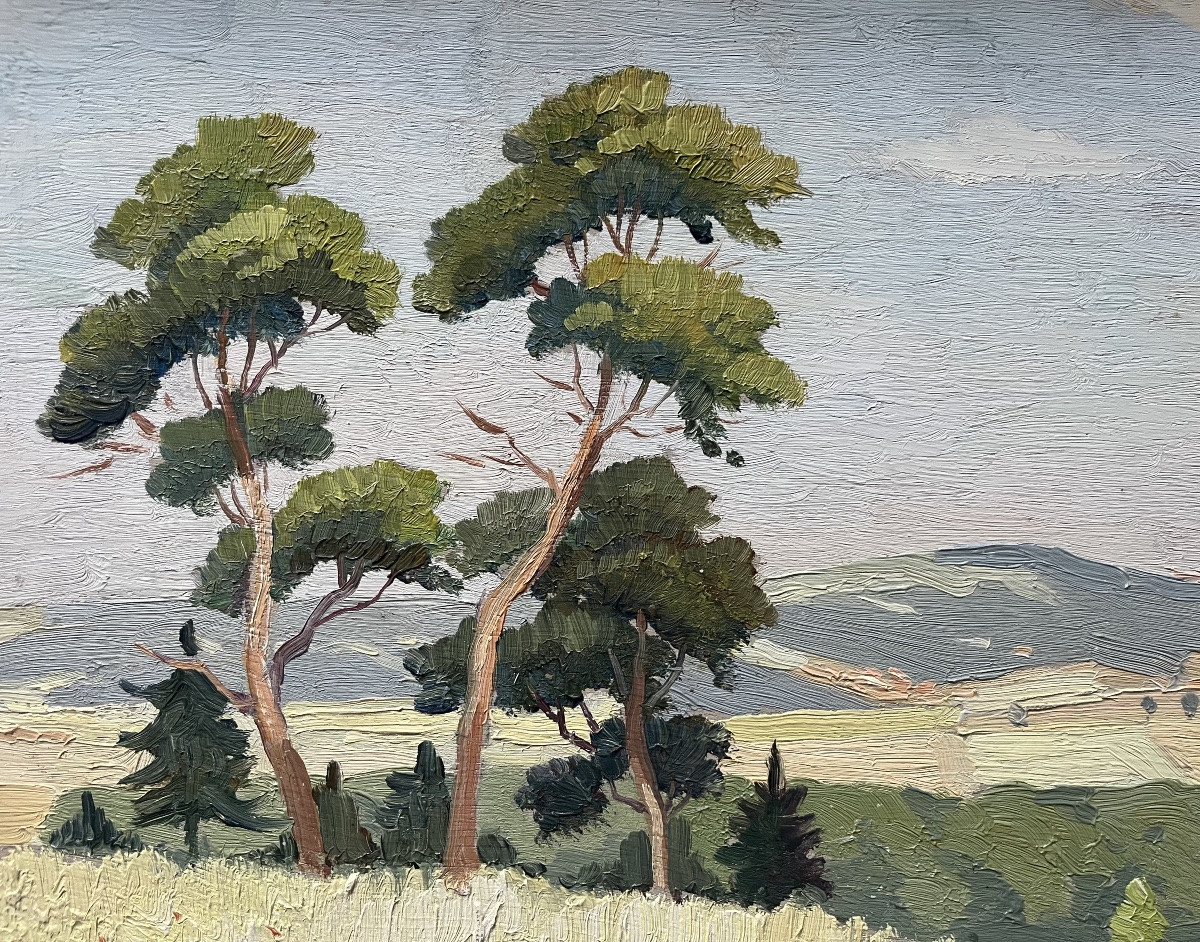 Provence Reims Landscape Painting Signed Edmond Chauvet 1903-1968-photo-2