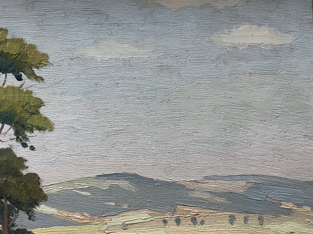 Provence Reims Landscape Painting Signed Edmond Chauvet 1903-1968-photo-4