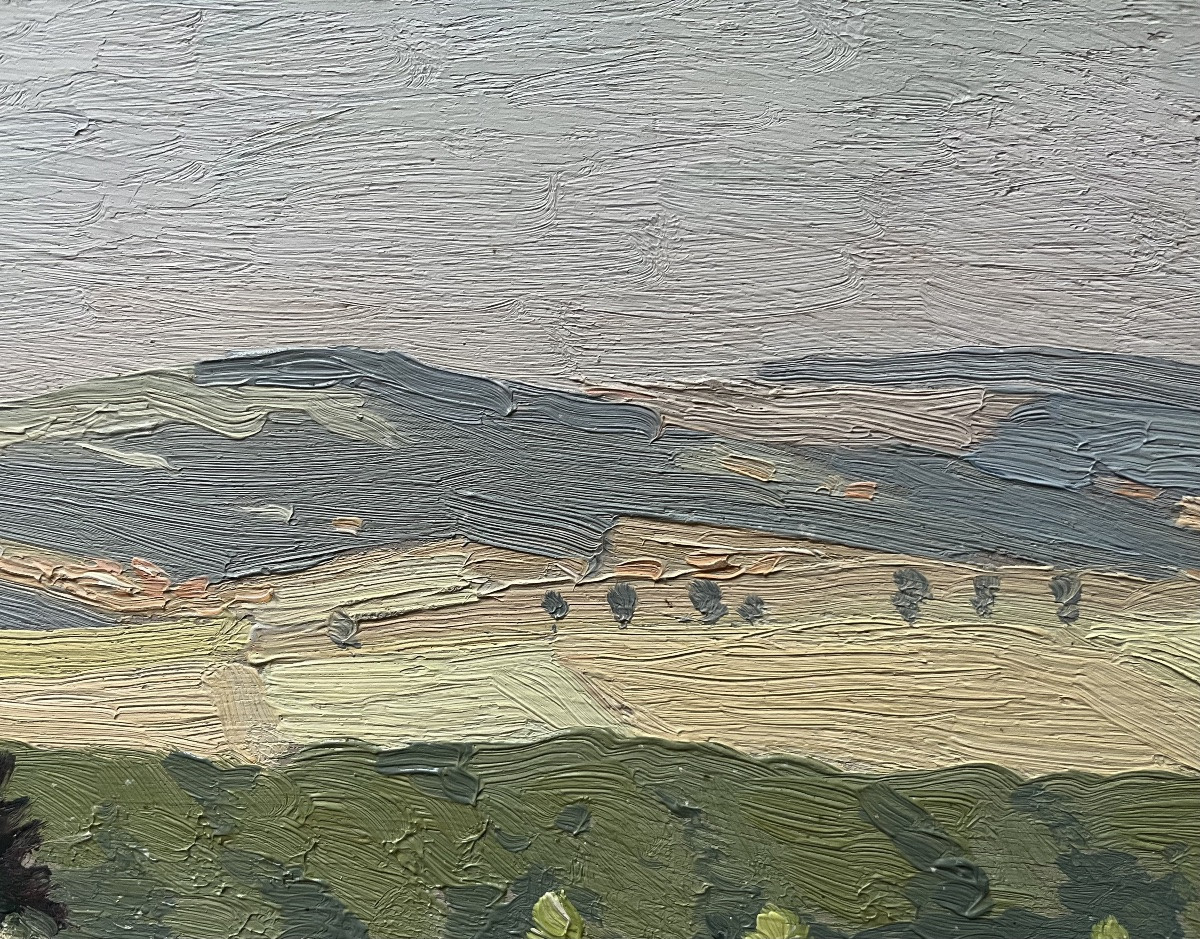 Provence Reims Landscape Painting Signed Edmond Chauvet 1903-1968-photo-7