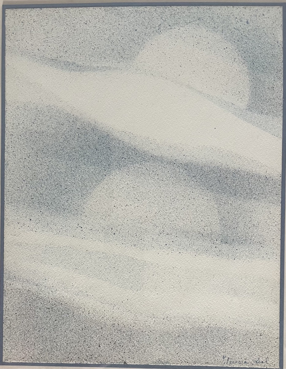 Tableau abstrait Portugal composition abstraite  encre signée Irene Pereira Leal née en 1920 -photo-5