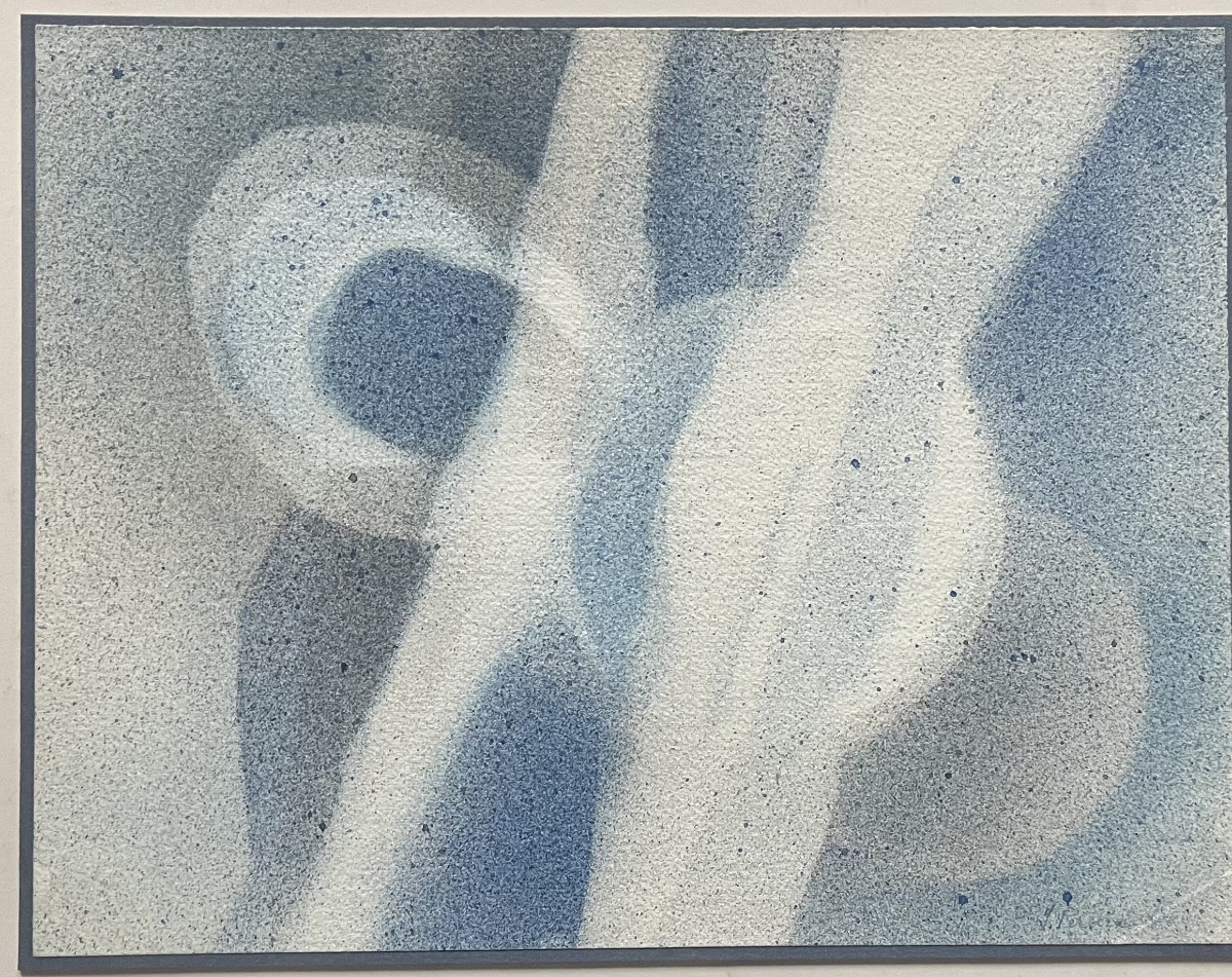 Tableau abstrait Portugal encre signée et titrée expansions par Irene Pereira Leal 1983
