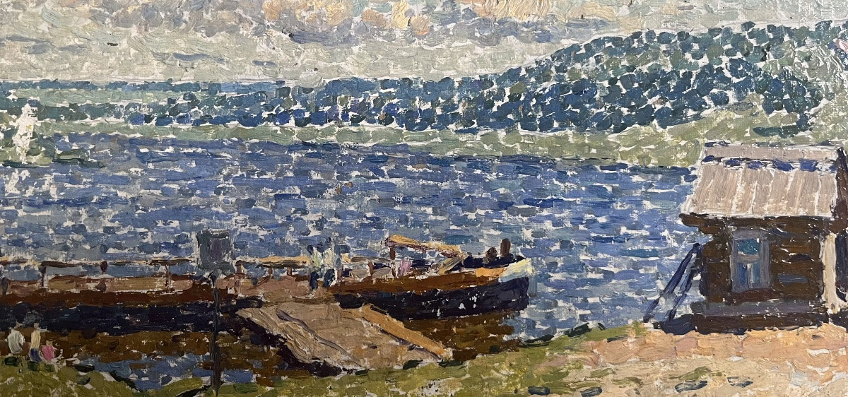 Antique Pointillist Painting Following Luce Marine Painting Monogram To Decipher -photo-5