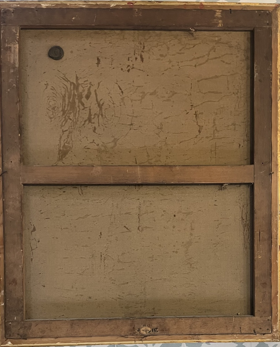 Painting Portrait Of A Man With A Hat From The 1970s, Signed Painting To Be Deciphered-photo-4