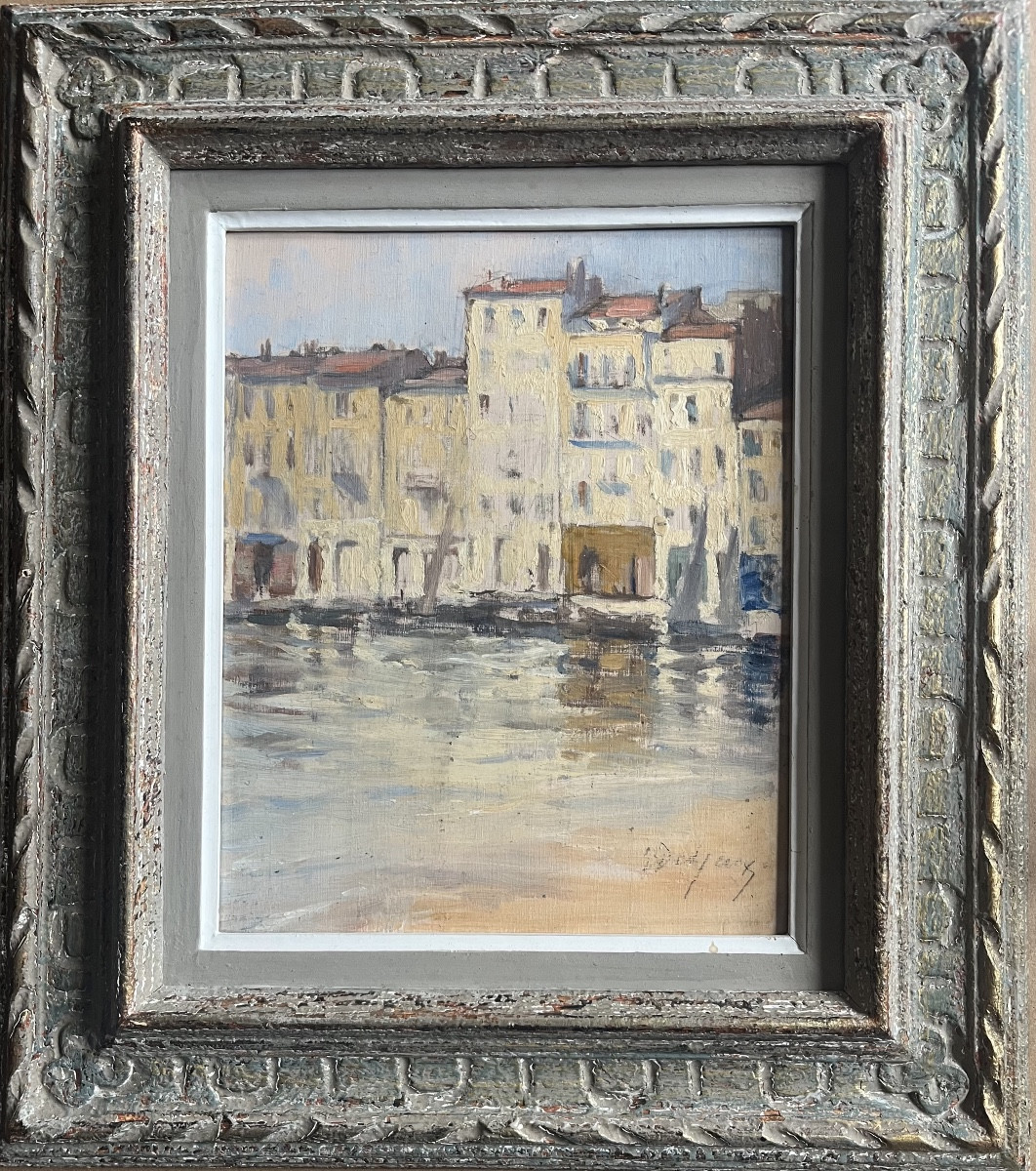 Tableau impressionniste marine du sud de la France signée  Émilie Desjeux ( 1861-1957 )-photo-3