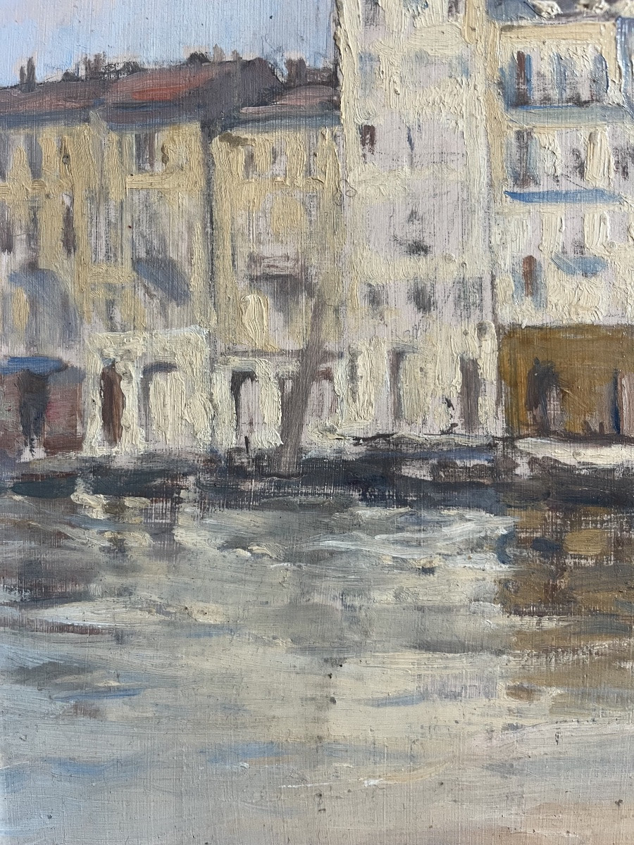 Tableau impressionniste marine du sud de la France signée  Émilie Desjeux ( 1861-1957 )-photo-3