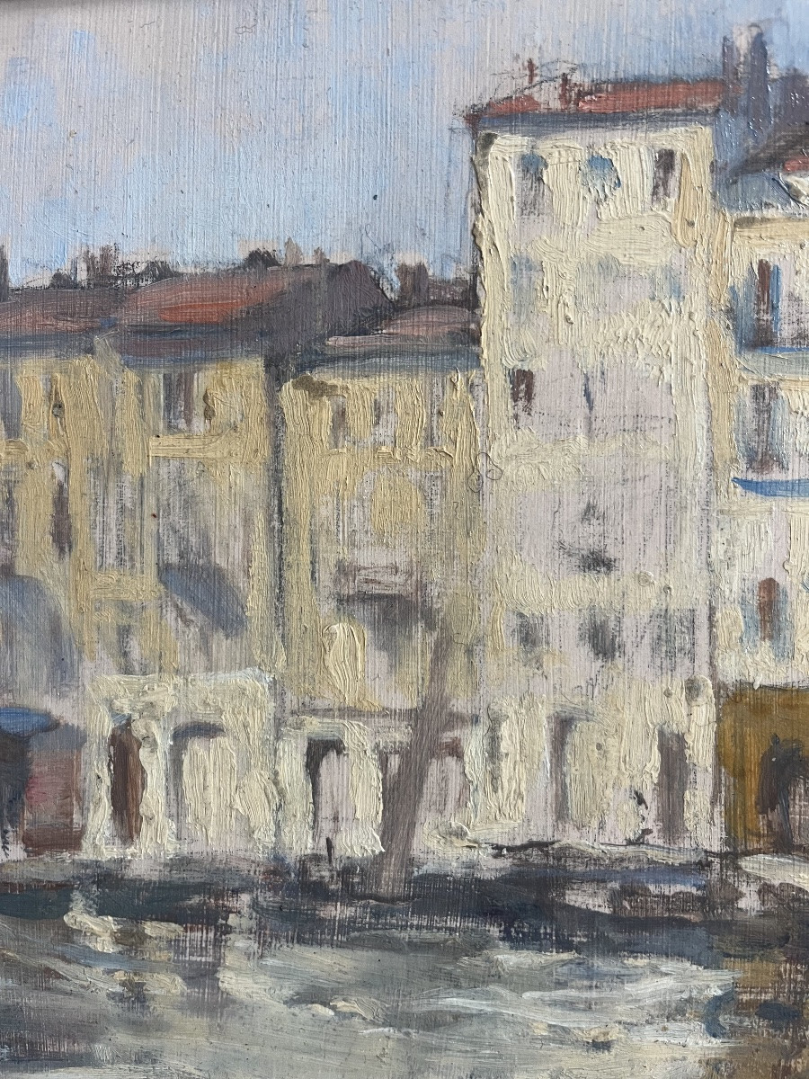 Tableau impressionniste marine du sud de la France signée  Émilie Desjeux ( 1861-1957 )-photo-5