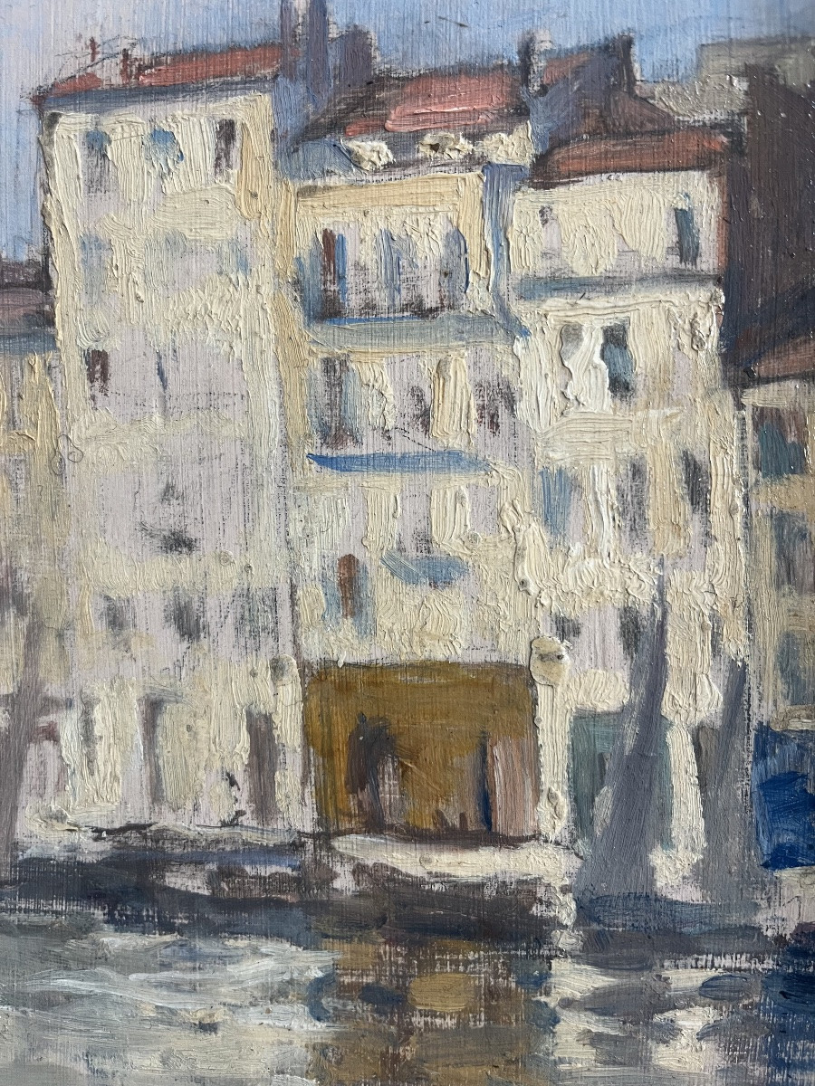 Tableau impressionniste marine du sud de la France signée  Émilie Desjeux ( 1861-1957 )-photo-6