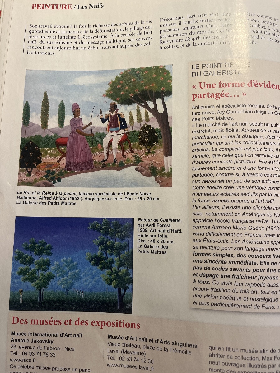 Tableau naïf Haïti école naïve Le roi et la Reine à la pêche peinture signée Alfred Altidor-photo-3