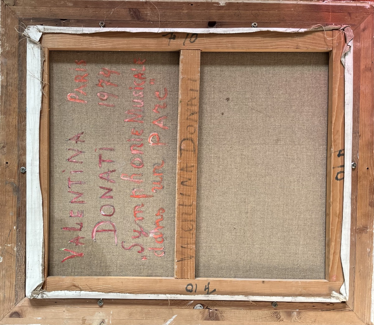 Naïve Painting, Italy, Harp Concert In A Park, Painting Signed Valentina Donati-photo-2