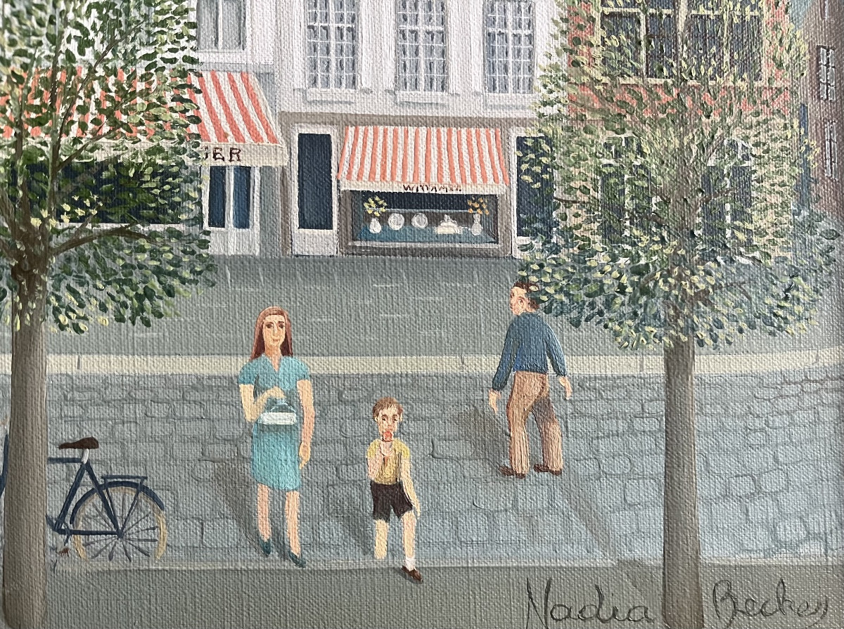 Naïve Art Painting From Belgium, Brussels, Signed Nadia Becker-photo-2
