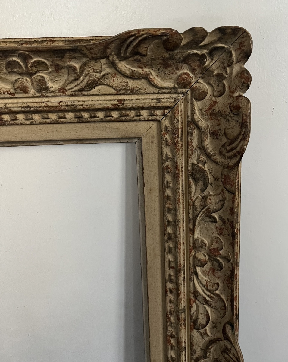 Montparnasse Frame From The 1930s For A Standard 10f Canvas, Rabbet 55cm X 46cm. Good Condition.-photo-3